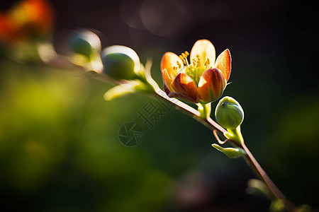 春天的花朵发芽的树枝高清图片