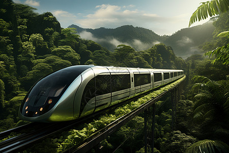铁路风景穿越热带雨林的高铁设计图片
