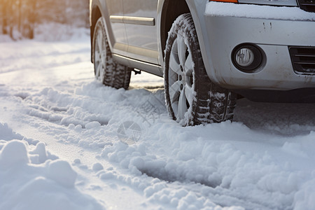 布满积雪的道路图片