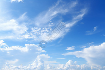 仰望蓝天和白云图片