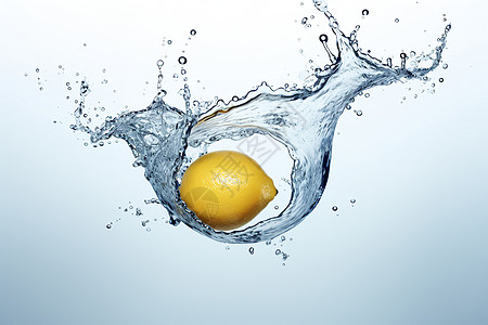 被污染的水被水包围的柠檬设计图片