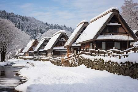 大雪积压的小路图片