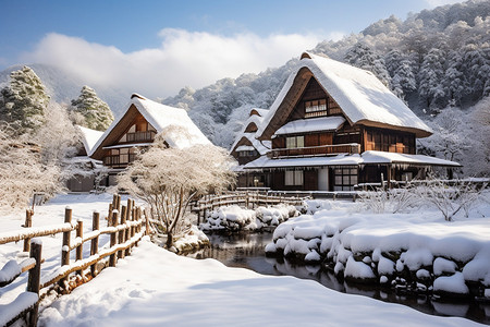 屋顶的积雪图片