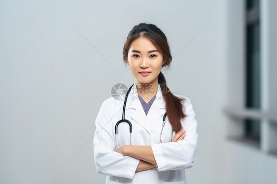 穿工作服的女医生图片