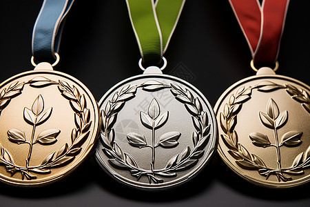 荣耀的三枚奖牌背景图片