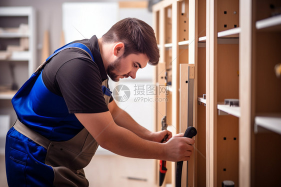 正在组装家具的工人图片