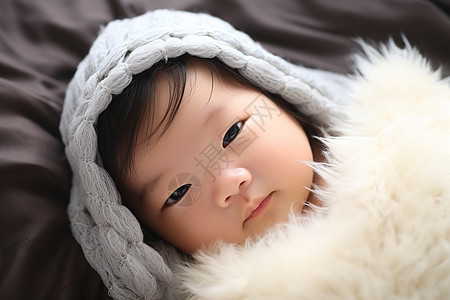 裹着毯子的宝宝背景图片