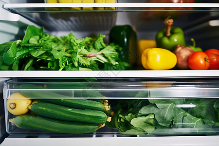 塞满冰箱的蔬果图片
