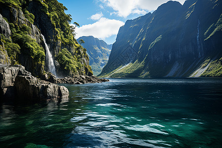 观光旅游的瀑布背景