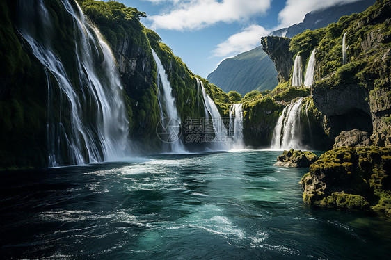美丽的自然瀑布图片