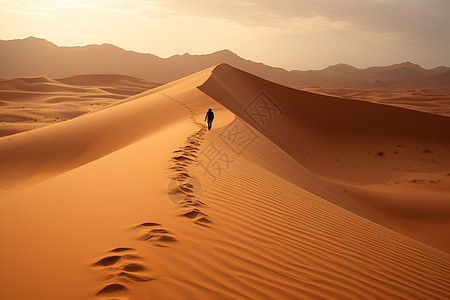 夏天沙漠的旅行者图片