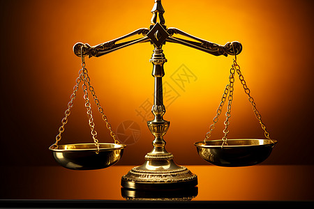 法律与智慧的金色平衡高清图片