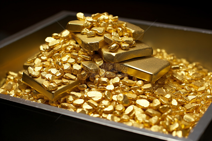 放在桌子上的黄金高清图片下载-正版图片600700167-摄图网