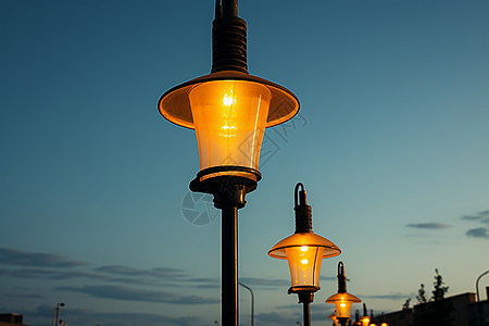 城市道路的街灯背景图片