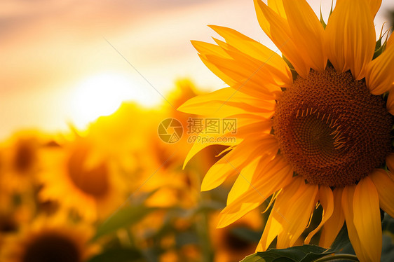 黄昏金色的太阳花图片