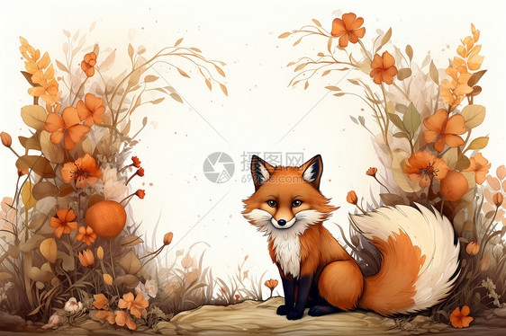 丛林里可爱的狐狸图片