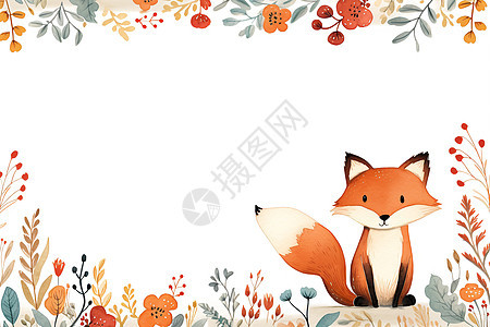 可爱的狐狸框架图片