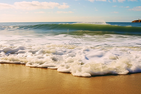 沙滩上的海浪背景图片