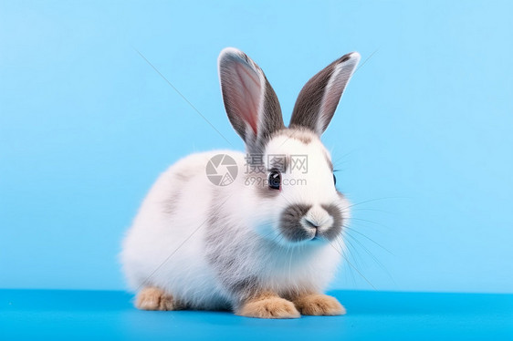 可爱的灰鼻子兔子图片