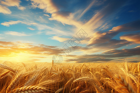 田野金色的小麦田图片