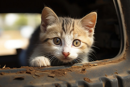 运奶车猫窝里的小奶猫背景