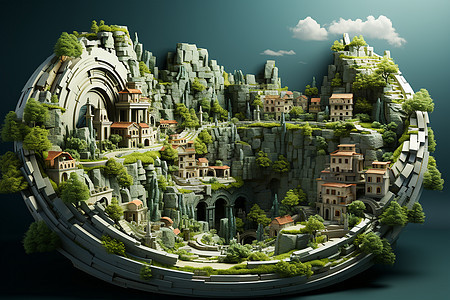 未来城市的幻想景观图片
