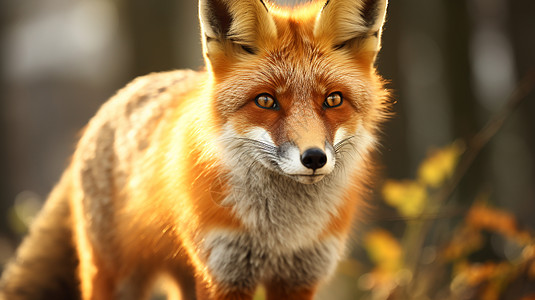 狡猾的远望的狐狸背景