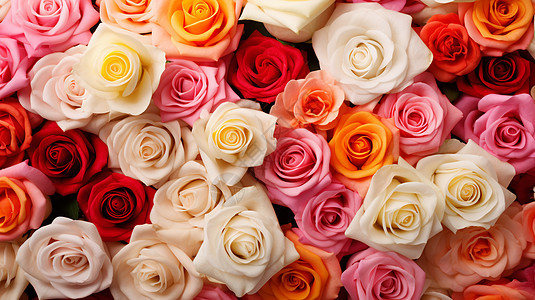 多彩玫瑰花墙高清图片