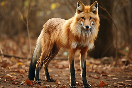森林中的瘦小狐狸高清图片