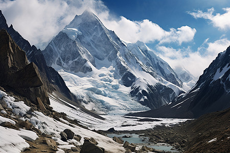 岩石雪山图片