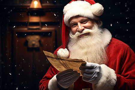 红色纸袋开心的圣诞老人背景