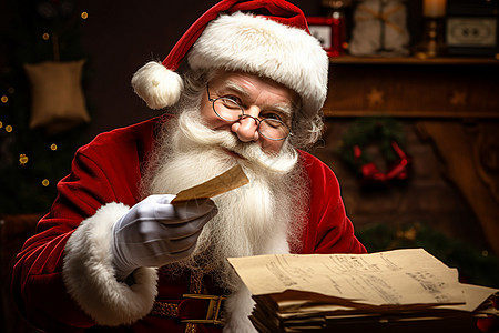 带着眼镜的圣诞老人图片