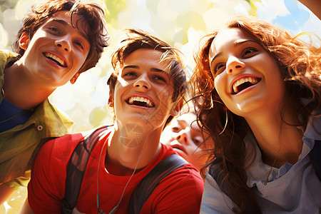 一群青年朋友欢乐的在一起背景图片
