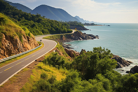 海岸线边的公路图片