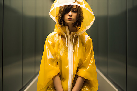 雨衣下的女孩图片