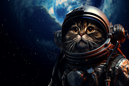 穿太空服的宠物猫咪图片