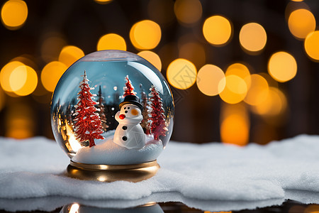 魔幻的圣诞雪球背景图片
