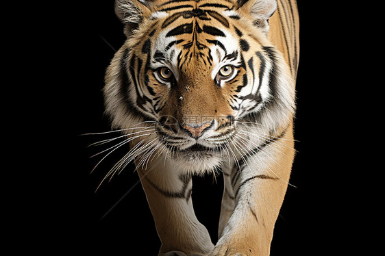 丛林中行走的老虎动物图片