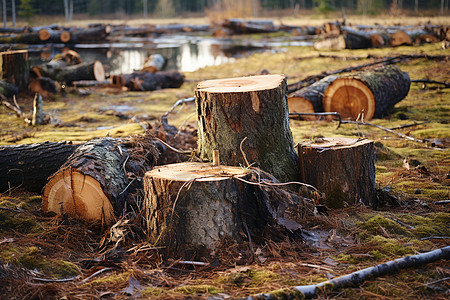 工业木材砍伐工厂高清图片