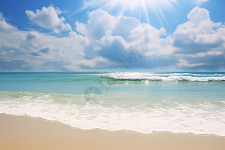 夏季静谧的大海景观图片