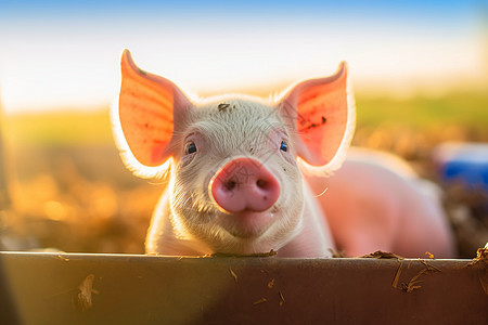 农业养殖场中的猪崽图片