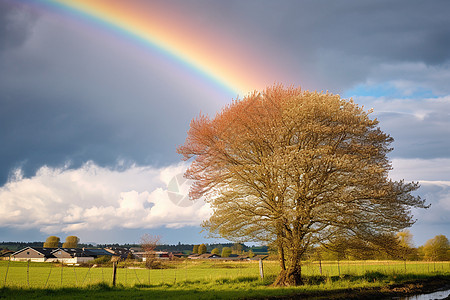 神秘的乡村彩虹景观图片