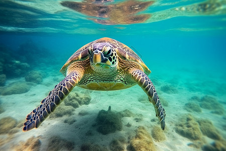美丽的海龟背景图片