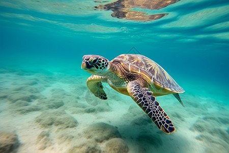 水生生物的海龟背景图片