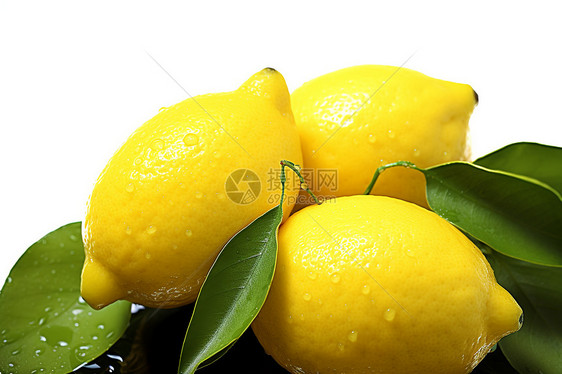 新鲜蔬洗的柠檬水果图片