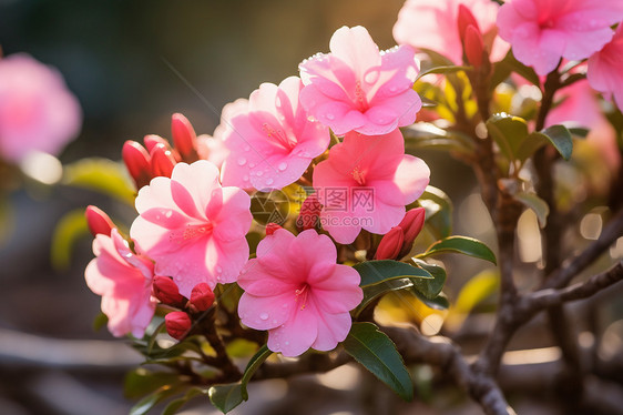 花园中绽放的美丽杜鹃花图片