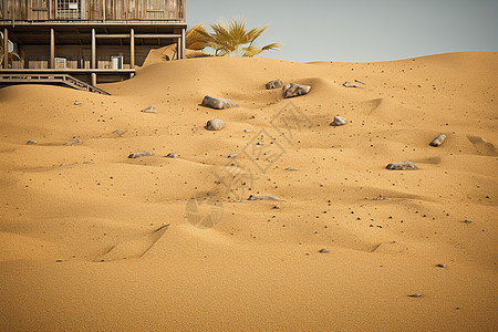 徒步旅行的沙漠景观图片