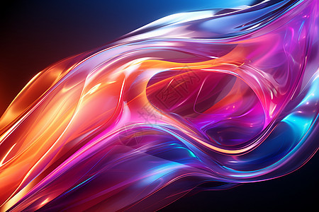 色彩斑斓的抽象波浪模型图片