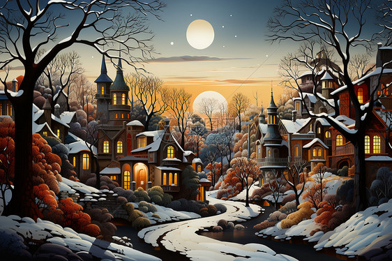 冬日童话之城图片