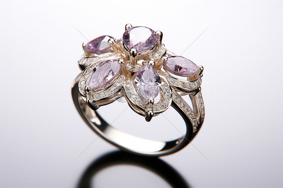 粉色宝石的戒指图片
